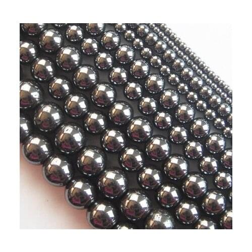 4 6 8 10 MM nhn53 mix Stone Black Gold Colorful ball Hematite crystal Beads bracelet necklace diy Jewelry Making