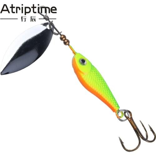 12.5G Micro Metal Spinners Spoon Bait Sequin Fish Shape Fishing Lure Bionic Rotating Artificial Fish-shaped Bait Tackle Tool