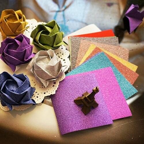 50pcs 10*10cm Pure Color Origami Handmade Paper for Heart Mix Colors Romantic for Lovers Birthday Valentines Day Gift
