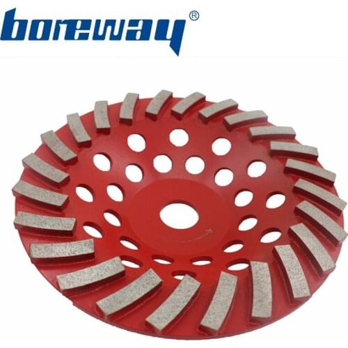 D180x22.23mm 24 Segments Diamond Turbo Wave Cup Grinding Wheel For Concrete Epoxy Floor