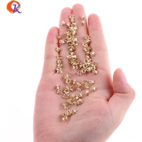 Cordial Design 6MM 2500Pcs/Lot Earring Findings/Acrylic Beads/Gold UV Plating/Flower Shape/Hand Made/Beads Jewelry Accessories