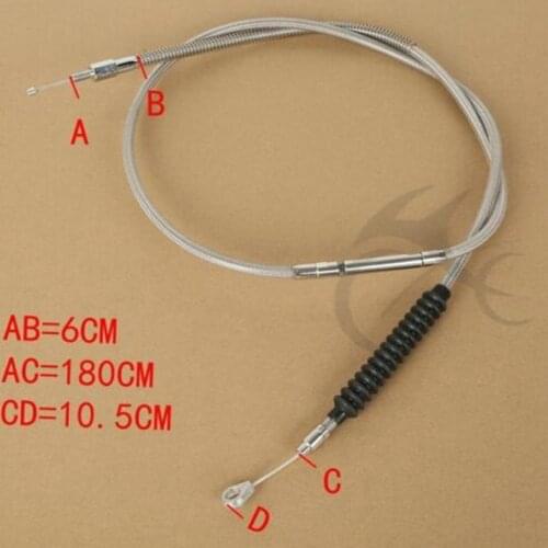 Motorcycle 180CM Stainless Braided Clutch Cable For Harley Sportster 1200 Iron 883 11-15 12 13 14
