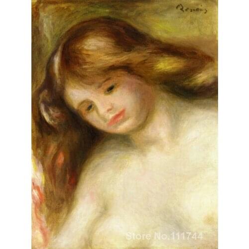 Oil paintings female body Bust of a Young Nude by Pierre Auguste Renoir artwork High quality Hand painted