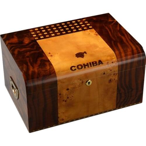 CIGARLOONG Cigar Box Wooden Cigar Display box humidor for cigars With handle cigar humidifier HH-9002