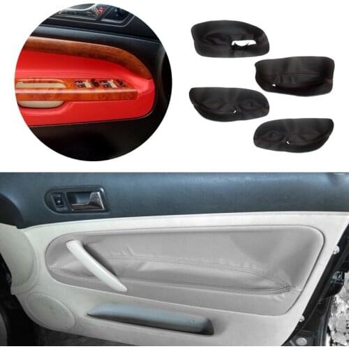 Car Microfiber Leather Door Armrest Panel Cover Sticker Trim For Skoda Superb 2002 2003 2004 2005 2006 Only for Left Hand Drive