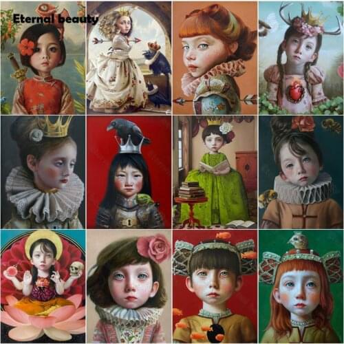 Creative Diamond Painting Cross Stitch Kits Figure Painting Funny Portrait Diamond Mosaicart Paintings Full Circle Home Decor