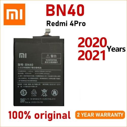 Xiao Mi New 100% Original BN40 4100mA hFor Xiaomi Redmi 4 Pro Prime 3G RAM 32G ROM Mobile Phone Batteries Bateria