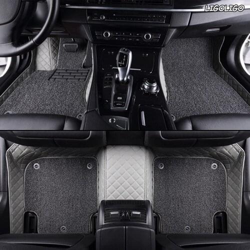 LIGOLIGO Custom Car Floor Mats for BAIC MOTOR all models BJ40 BJ80 BJ20 D20 D70 D50 D60 X25 X55 X65 CC 35 BW007 Double foot mat