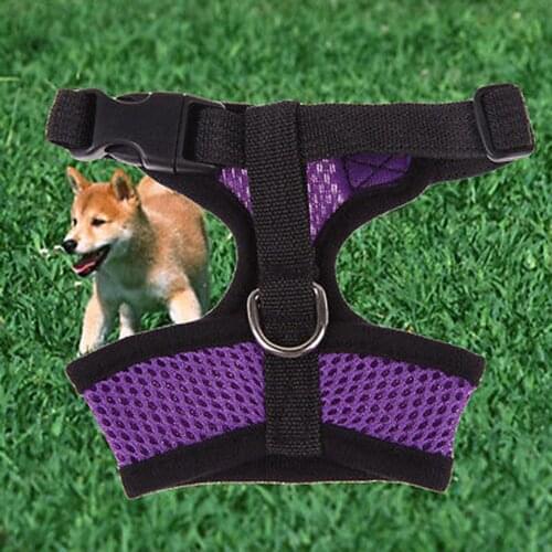 Solid Color Mesh Adjustable Harness and Leash Set Pet Control Harness Mesh Vest For Dog Puppy Cat Collar Safety Strap Vest