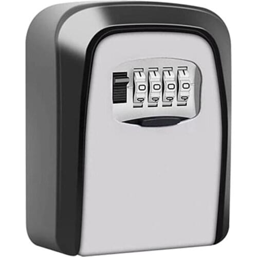 HOT Key Lock Box 4-Digit Combination Waterproof Portable Wall-Mounted Key Storage Box For Home, Hotels Combination Lock Box