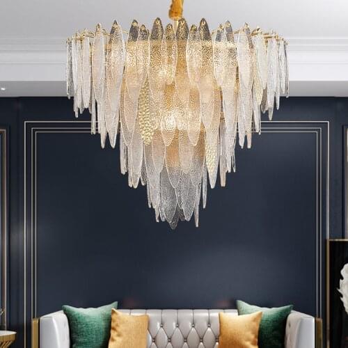 Modern Luxury Glass Led Pendant Lights Lustre Lamp Bedroom Living Dining Room Villa Indoor Lighting Decor Hanging Light Fixture