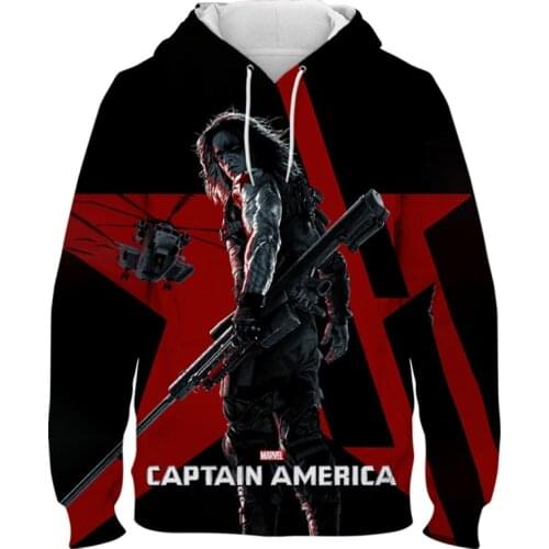 Tracksuit For Men Marvel Winter Soldier Bucky Barnes 3D Print Womens Hoodie Spring Autumn Streetwear Children Sweatshirts