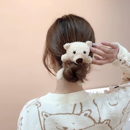 Super Cute Plush Bear Rabbit Hair Scrunchies For Girl Women Kids Ties Hair Accessories