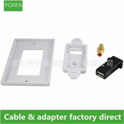 USB+1RCA lotus audio and video welding-free socket panel transmission multimedia information panel wall plug 2.0