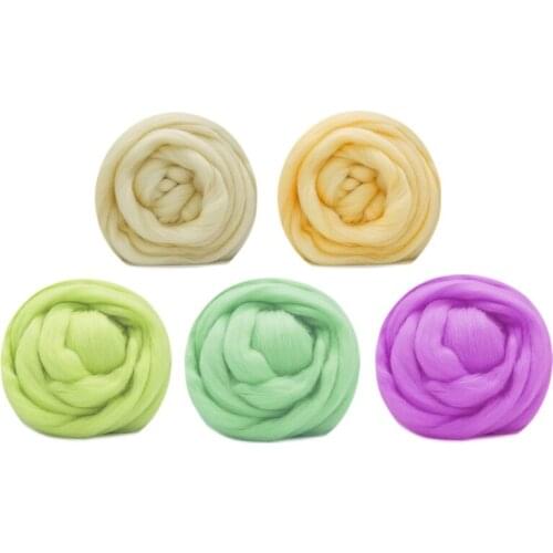50g (10gx5 Colors) Felting Wool 19 Microns Superfine Merino Wool Roving Wool Sheep Wool for Wool Felting Kit