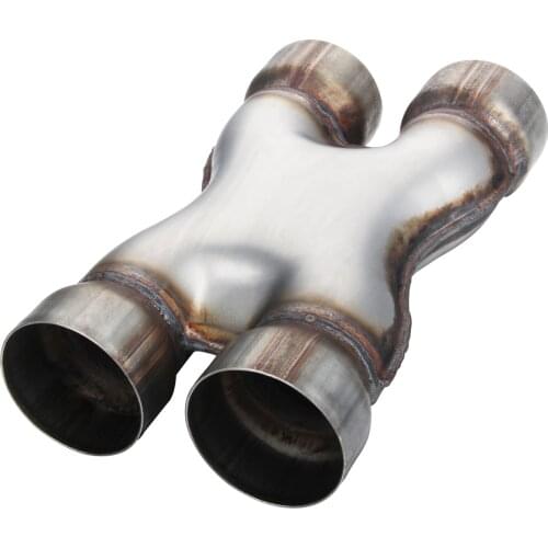 Exhaust X Pipe 2.5" Inlet / Outlet 12" Long Stainless Steel X Pipe for Smoother Exhaust