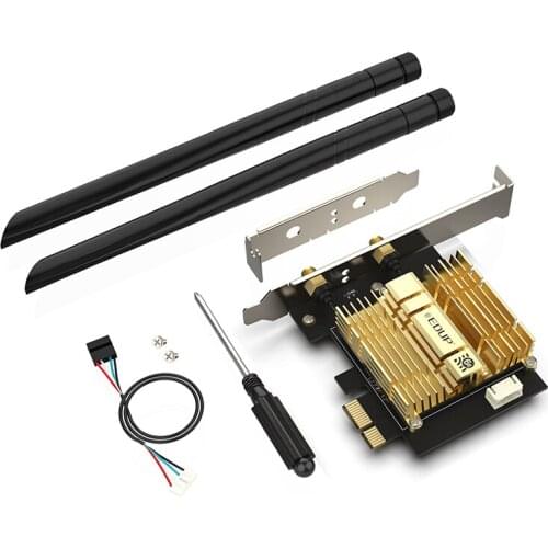 WiFi 6E 3000Mbps PCIE X1 Adapter Network Card Wireless Bluetooth 5.2 High Speed WiFi6E PCIE Chip Intel AX210NGW 2.4G/ 5G/6GHz