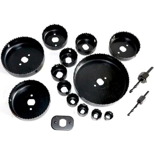 16Pcs 19-127mm Hole Saw Tooth Kit Steel Drill Bit Set Cutter Tool For Woodworking Wood Plastic
