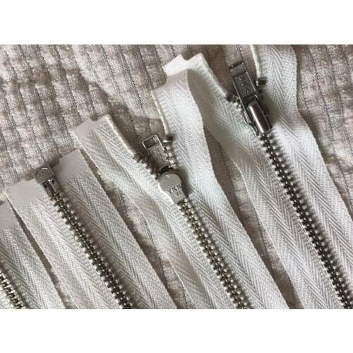 2pcs/lot Metal Ykk Zipper White Single Open End Childrens Coat Jacket Sewing Clothing Tailor Accessories