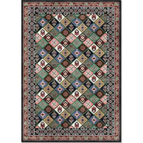 200*300cm fashion geometric floral stitching Mediterranean ethnic style living room bedroom bedside carpet floor mats