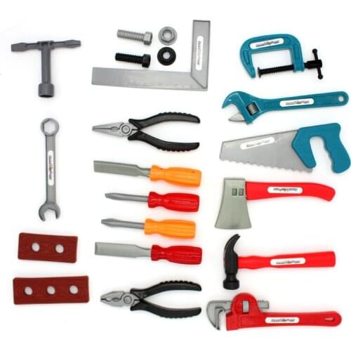 22pcs/set Pretend Play For Children Educational Set Gifts Boys Toy Building Tools Ax Carpentry Popsocket