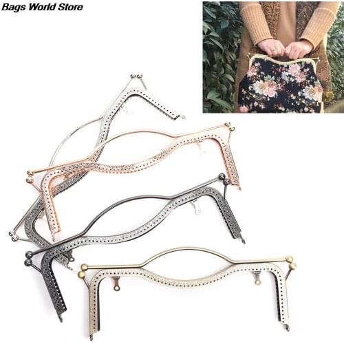 4 Colors 1pc 27cm Fashion Women Bags Handle Metal DIY Coin Purse Bag Handle Handbag Clasp Lock Arch Frame Accessories