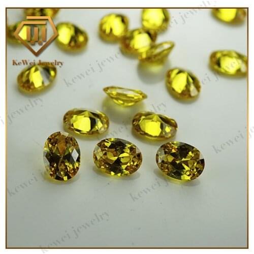 50Pcs 2x4mm-13*18mm AAAAA Oval Cubic Zirconia Stone Synthetic Gems Yellow Cubic Zirconia Stone Oval For Jewelry