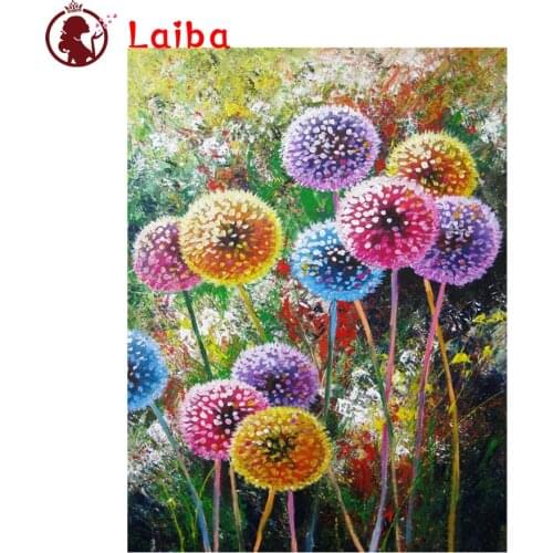 5d diamond painting Abstract color dandeliondiy full square drill round diamond mosaic DIY rhinestone painting home decoration