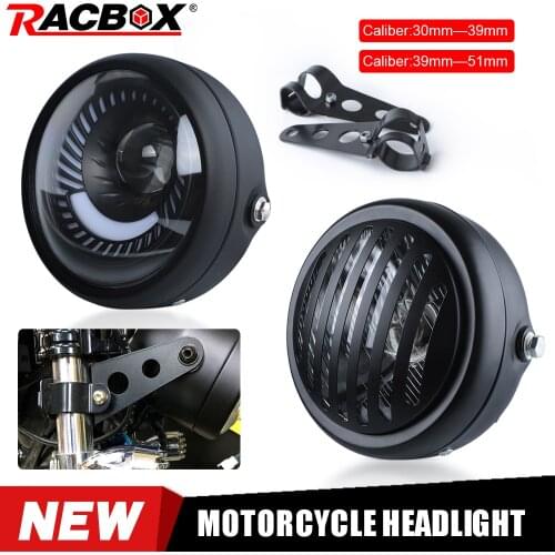 6.5 inch Motorcycle Headlight LED Headlight DRL Brackets Blue White Light Amber Halogen Light Round Lamp For Yamaha Honda Suzuki