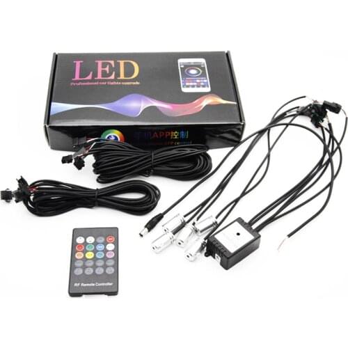 6 Meter RGB Fiber Optic Atmosphere Lamps Remote Control Car Interior Light Ambient Light Decorative Dashboard Door Car Styling