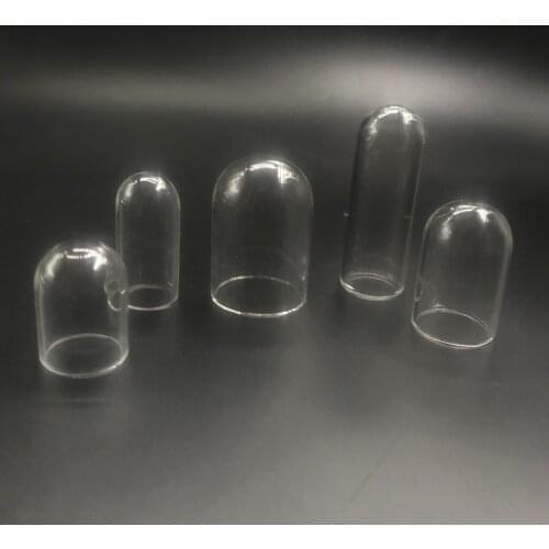8pcs/lot Clear tube glass cover globe bubble cover dome tube jars glass message bottle vial pendant necklace diy decor accessory