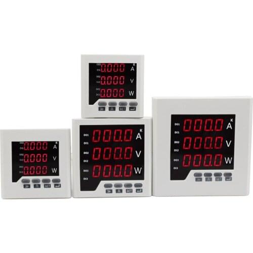 AC 0-450V , 5A-200A A V W combination panel meter 1 phase voltage ampere Watt meter