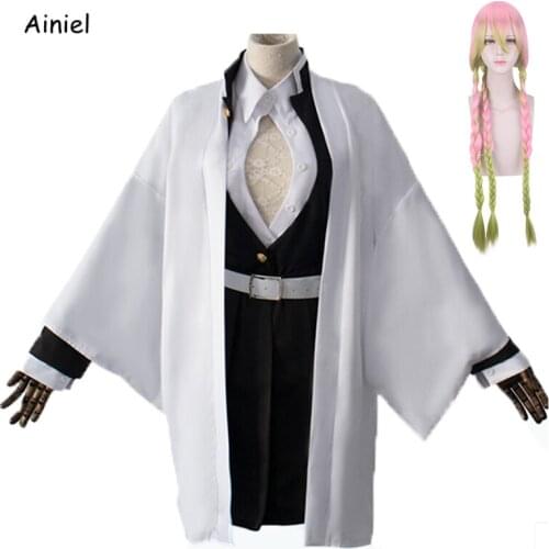 Ainiel Anime Demon Slayer Cosplay Kimetsu No Yaiba Tsuyuri Kanawo Wig Kanroji Mitsuri Costume Coat Shirt Skirt Women Clothes