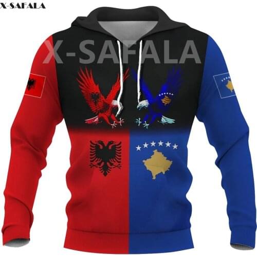 Albania USA Skull Eagle Country Map Flag Name 3D All Printed Hoodie Man Women 6 Harajuku Zipper Pullover Sweatshirt Jacket