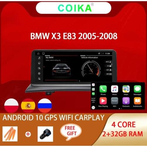 10.25" Android 10.0 System Car Radio For BMW X3 E83 2003-2009 GPS Navi 2+32G Google WIFI AUX Idrive BT Music Multimedia Stereo