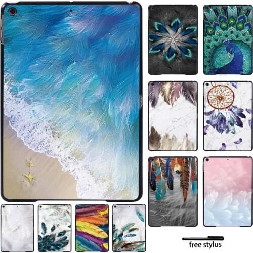 Printed Feather Tablet Cover Case for Apple IPad 8th 7th 10.2" 5th 6th/ IPad 2 3 4 Mini 12345/Air 1 2 3/ IPad Pro 11" 10.5" 9.7"