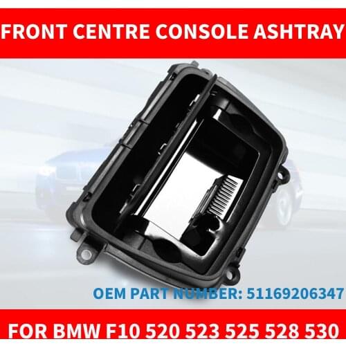 Black ABS Front Center Console Ashtray Assembly Box Good Fits For BMW 5 Series F10 F11 F18 520 525 OEM 51169206347 Car Styling