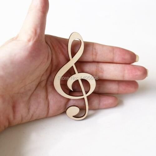 Wooden Music Note Treble Cleffs Shape Art Projects Craft Ornament Decoration Gift Decoupage Laser Cut