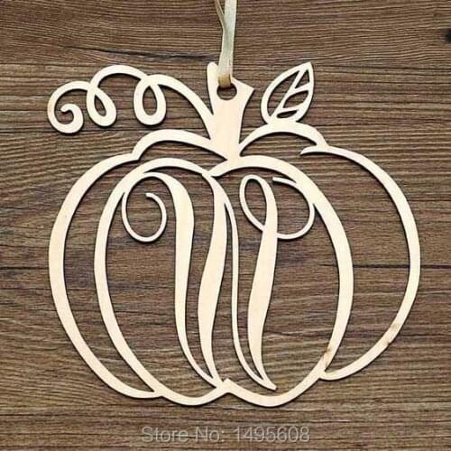 Monogram Pumpkin Door Sign, Initial door sign, Holiday door sign, personalized door sign, home decor, wood wall art hanging