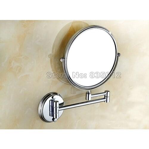 Dual Makeup mirrors 1:1 and 1:3 magnifier Chrome Cosmetic Bathroom Double Faced Bath Mirror wall mirror Wba626