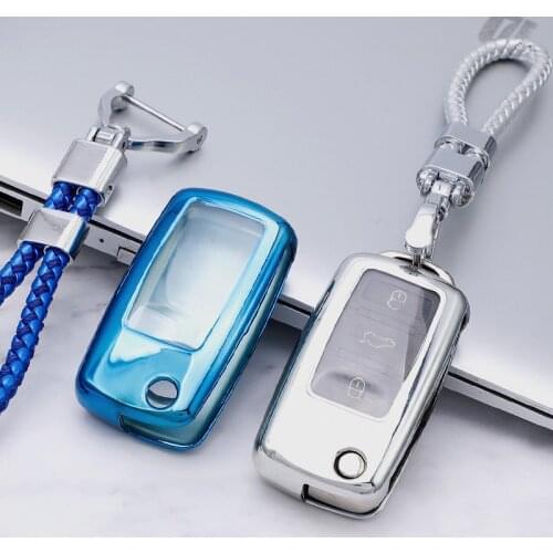 Tpu Carbon Filber Volkswagen Sagitar key case is suitable for Jetta Bora Santana Lavida and other car key cover shell buckle