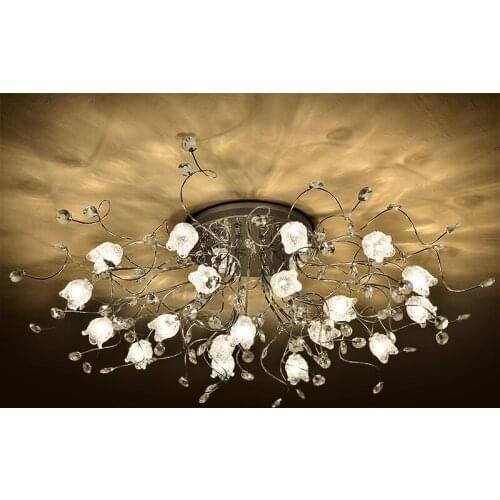 Creative led crystal living room ceiling lamp modern simple atmosphere European restaurant lamp led ceiling lamp lighting lamp