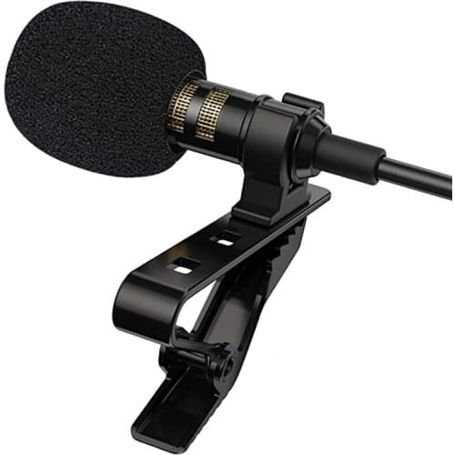 3.5mm Mini Lavalier Microphone Metal Clip Lapel Mic for Mobile Phone PC Laptop Wired Mikrofo/Microfon for Speaking Vocal Audio