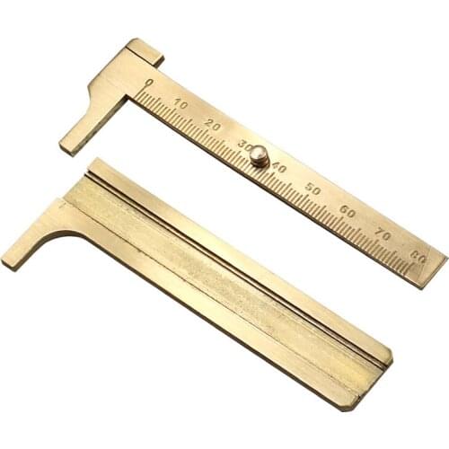 Mini Solid Brass Sliding Gauge Vernier Caliper 80mm 3.15Inch Jewelry Measuring