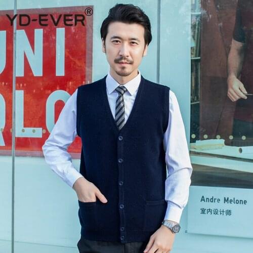 Men Sweaters Sleeveless V-Neck Jackets 100% Wool Knitting Jumpers New Fashion Man Cardigans 8Colrs Clothes