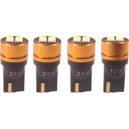 NHAUTP 4Pcs 24V T10 LED Truck Side Marker Lights W5W 168 192 Bulbs White 12v Car Dome Reading Door Lamp 3030 4-SMD 6000K