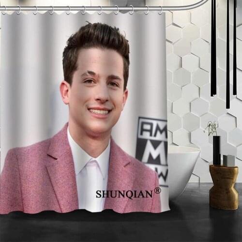 New Arrival Charlie Puth Shower Curtain Polyester Fabric Printing Bathroom Curtain Waterproof Bathroom Products With Hook