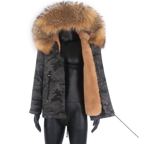 7XL Men Waterproof Short Parka Real fur Coat Large Fur Collar Warm Winter Jacket Natural Fox Fur Coat 2021 Outerwear Streetwear