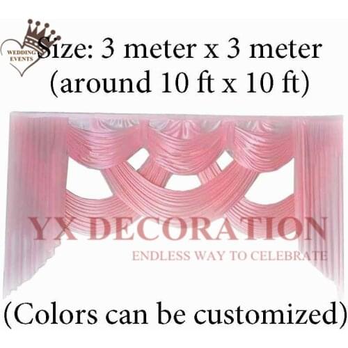 Pink Color Front Swag Drapery For Wedding Backdrop Stage Background Decoration Photo Booth