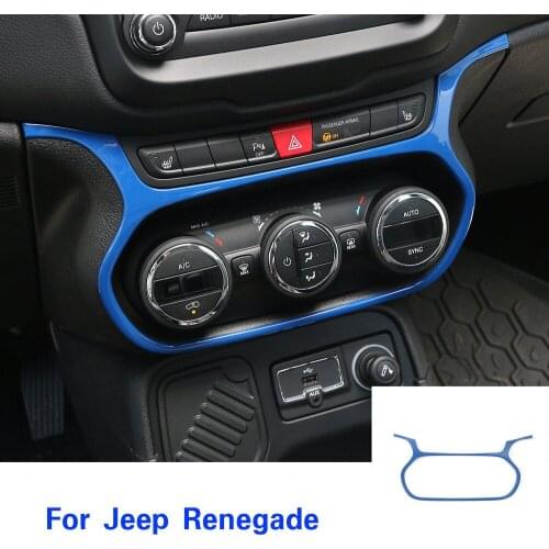 Blue For JEEP Renegade 2014-2017 Air Conditioner Switch Button Frame Cover Trim ABS